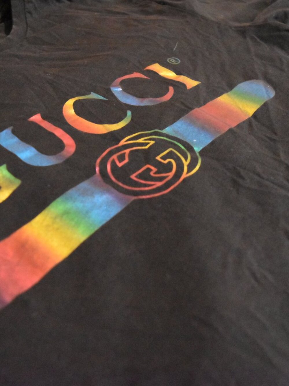 Gucci Rainbow Print Tee‎ Shirt Size M - Made in Italy - Picture 2 of 3